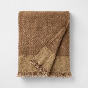 NEW Threshold Studio McGee Tonal Woven Boucle Throw Blanket Tan 60”x50”